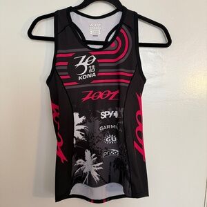 Zoot Women's Black and Pink Cycling Tank Top Medium